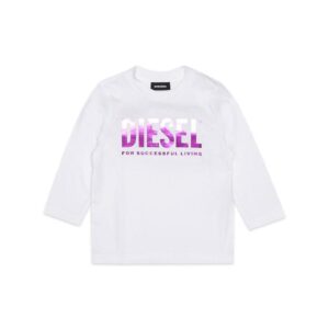 Diesel Kids T Shirt Con Logo In Contrasto