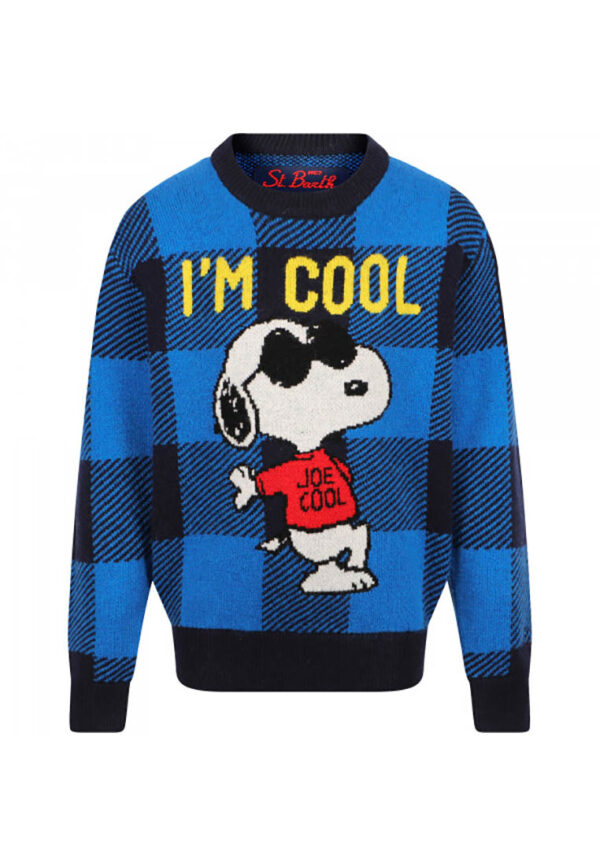 MC2 maglione a quadri blu Snoopy