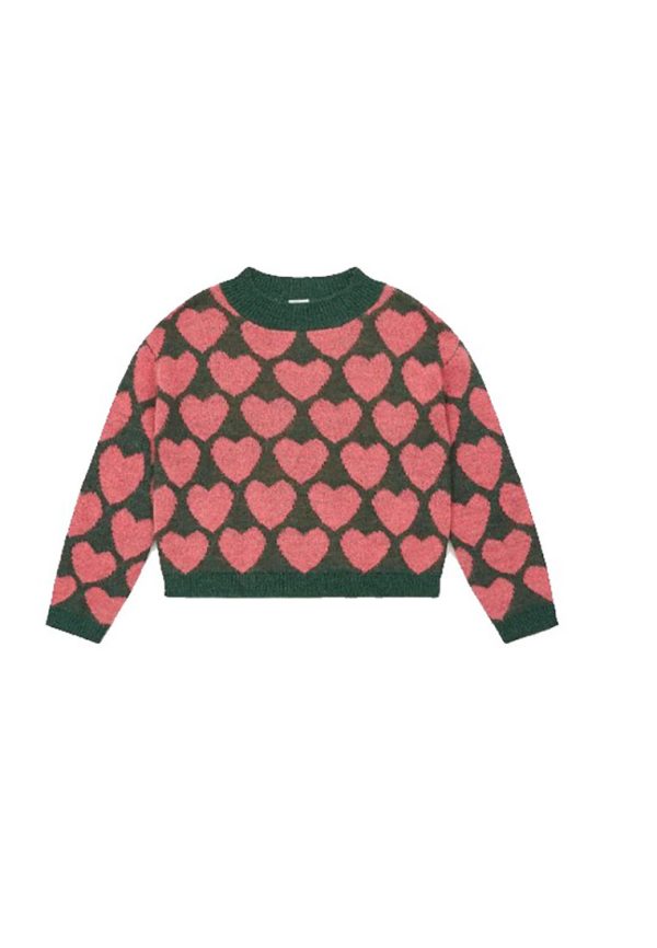 Bonton maglione con stampa motivo cuore